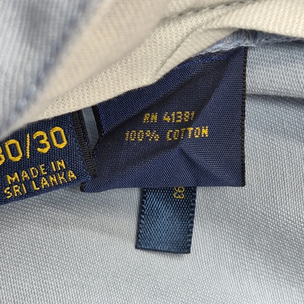 Polo Ralph Lauren Chino Pants Mens 30x30 Light Blue Classic Fit Straight Cotton